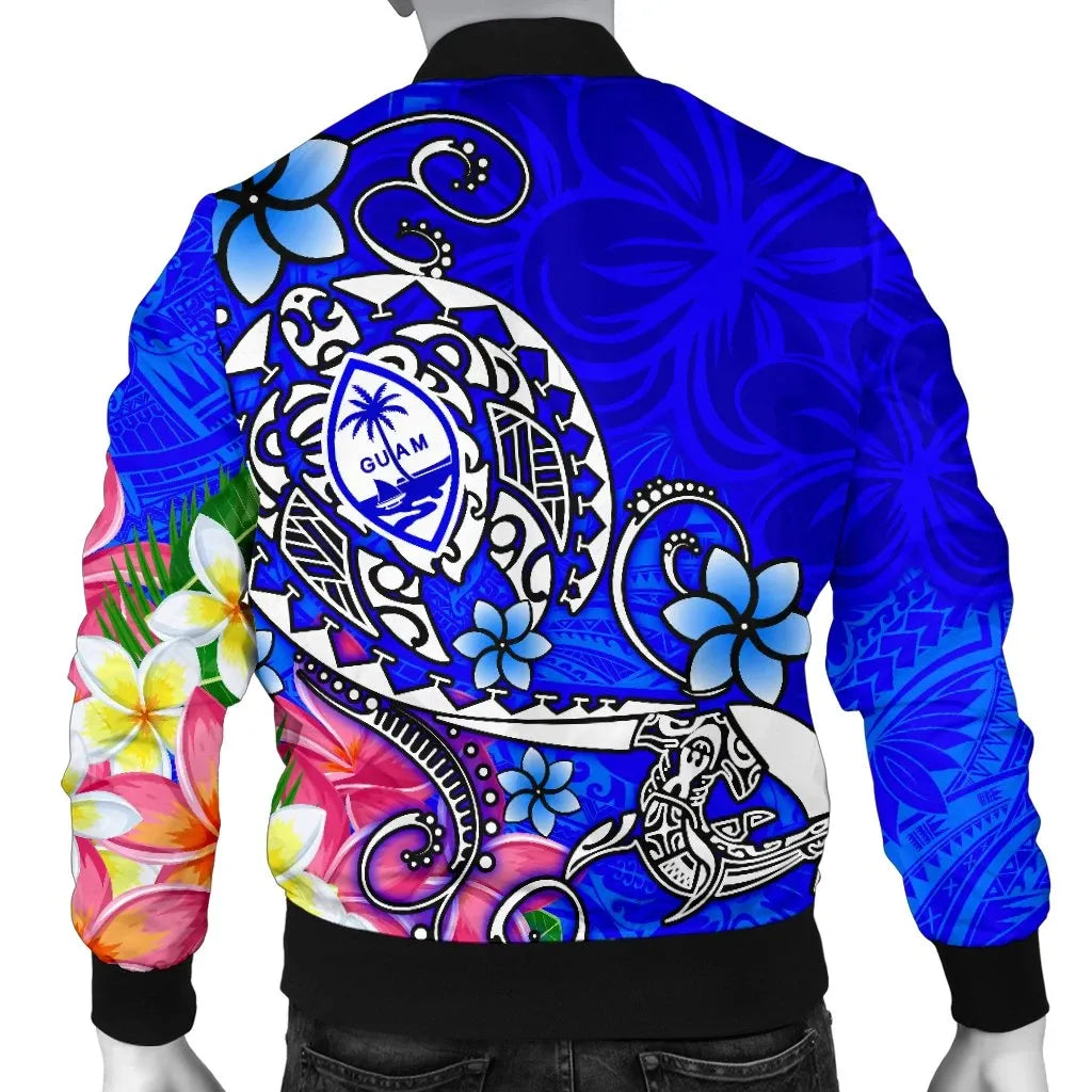 Guam Bomber Jacket - Turtle Plumeria (Blue)