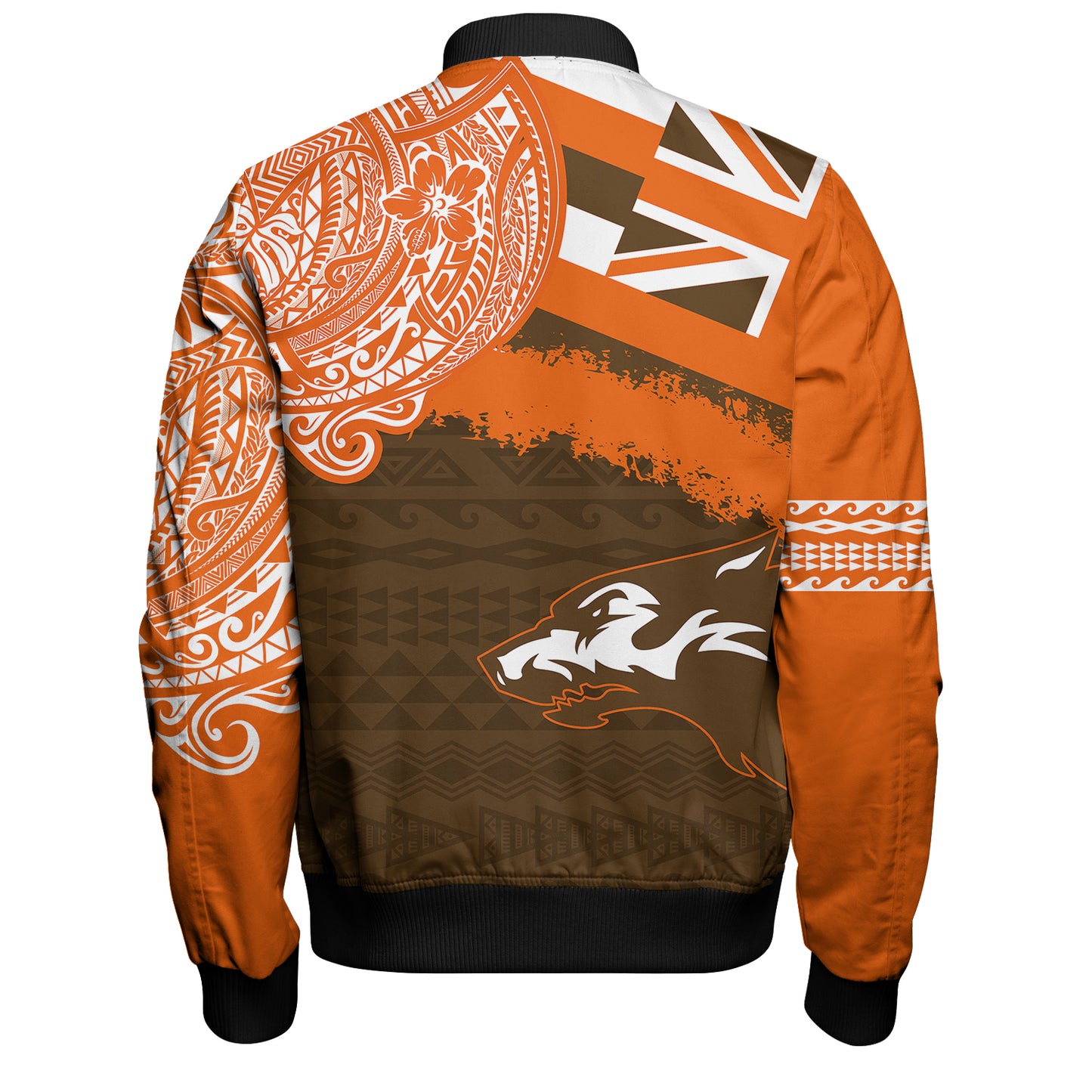 Hawaii Bomber Jacket Pac-5 Atheletics Polynesian Crest Style