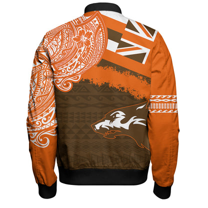 Hawaii Bomber Jacket Pac-5 Atheletics Polynesian Crest Style