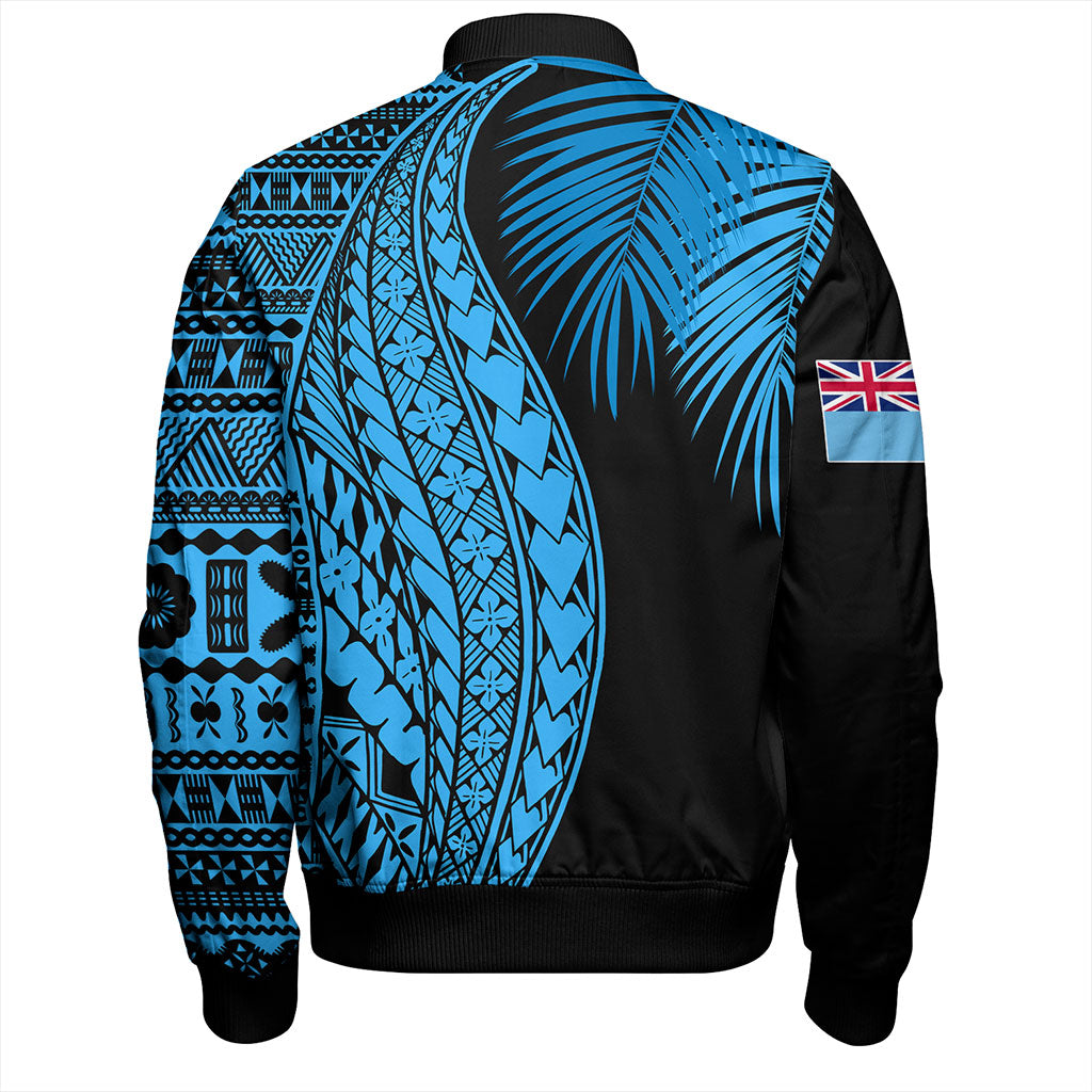 Fiji Bomber Jacket Traditional Tattoo Style Leaf
