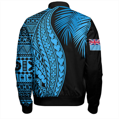 Fiji Bomber Jacket Traditional Tattoo Style Leaf