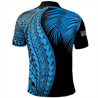 Fiji Polo Shirt Traditional Tattoo Style Leaf