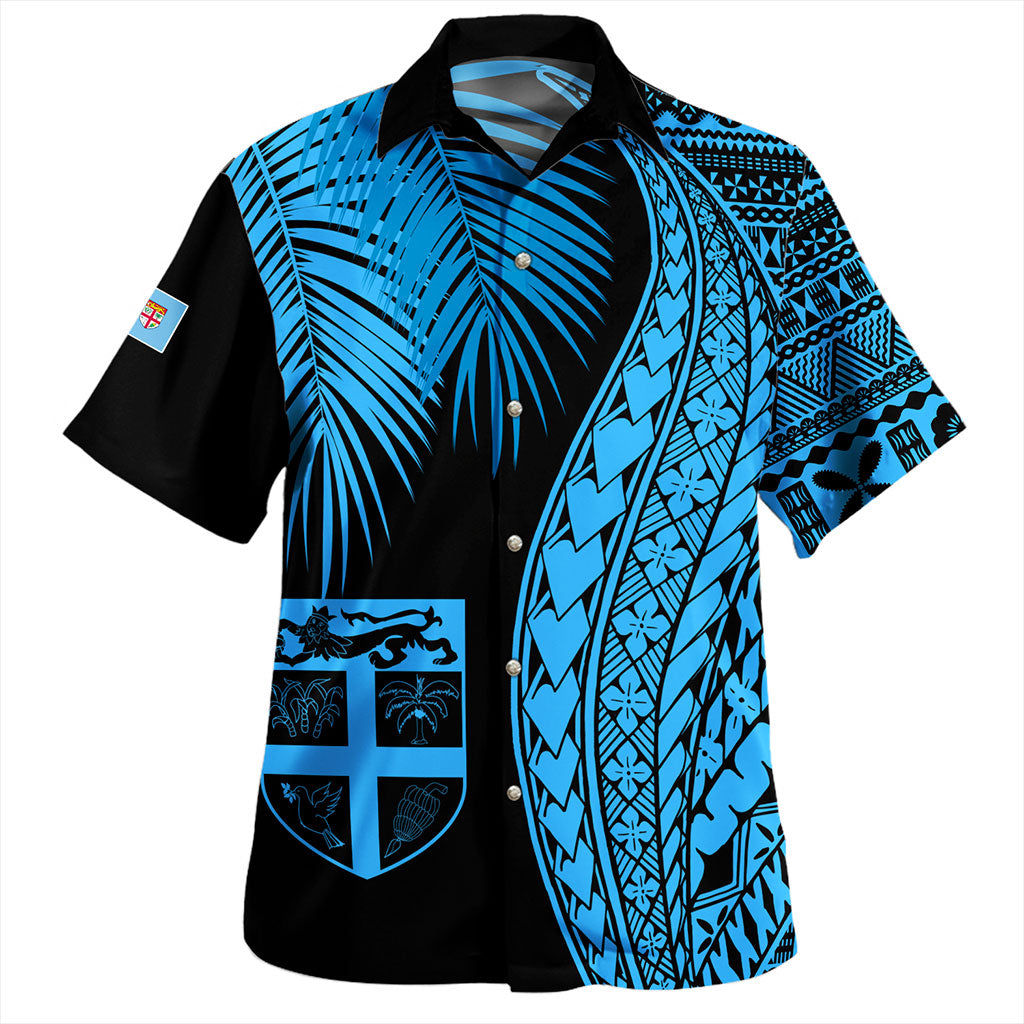 Fiji Hawaiian Shirt Traditional Tattoo Style Leaf