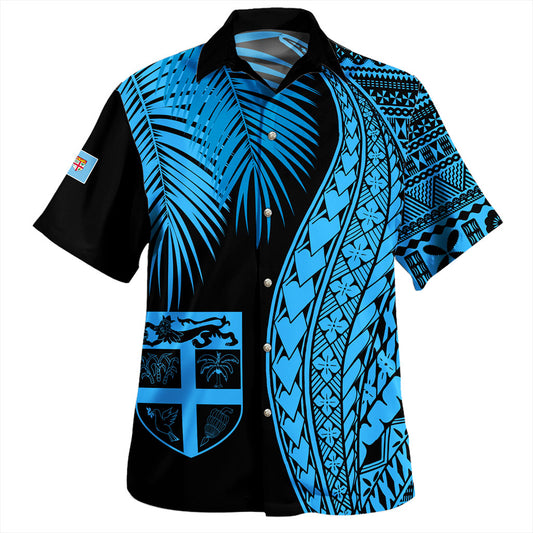 Fiji Hawaiian Shirt Traditional Tattoo Style Leaf