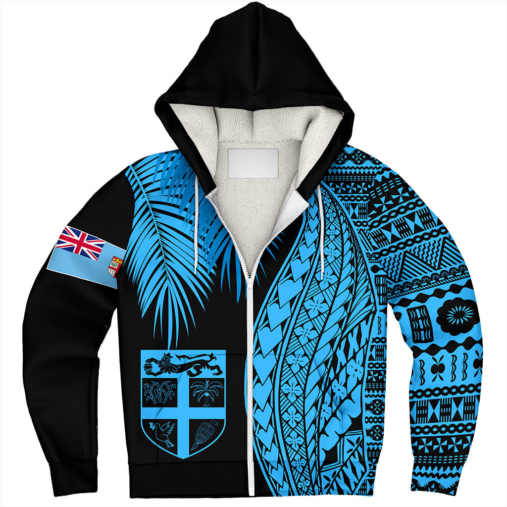 Fiji Sherpa Hoodie Traditional Tattoo Style Leaf