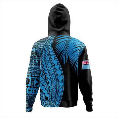 Fiji Hoodie Traditional Tattoo Style Leaf