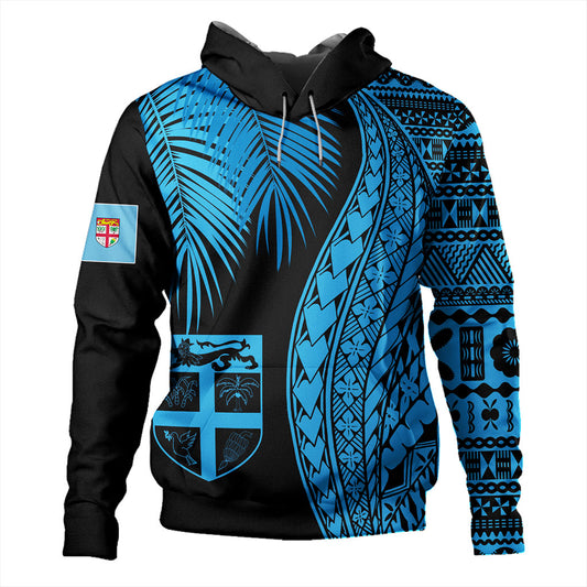 Fiji Hoodie Traditional Tattoo Style Leaf