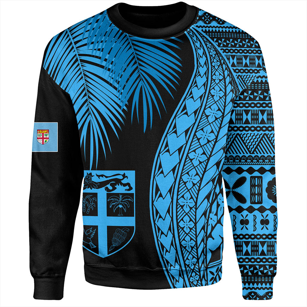 Fiji Sweatshirt Traditional Tattoo Style Leaf