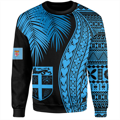 Fiji Sweatshirt Traditional Tattoo Style Leaf