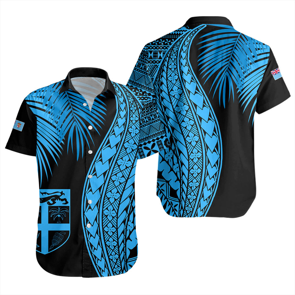 Fiji Short Sleeve Shirt Traditional Tattoo Style Leaf