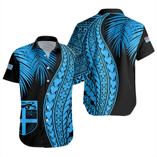 Fiji Short Sleeve Shirt Traditional Tattoo Style Leaf