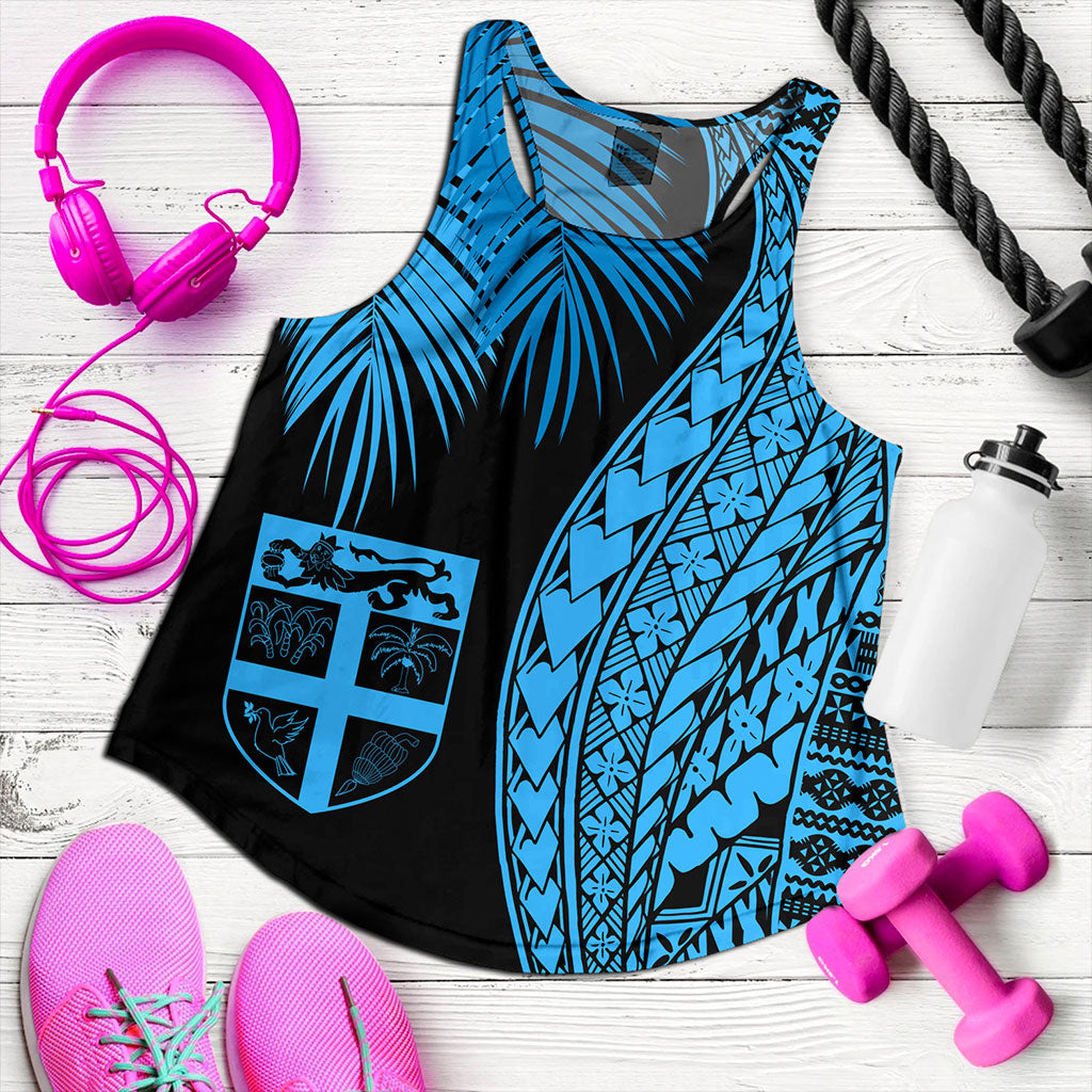 Fiji Women Tank Traditional Tattoo Style Leaf