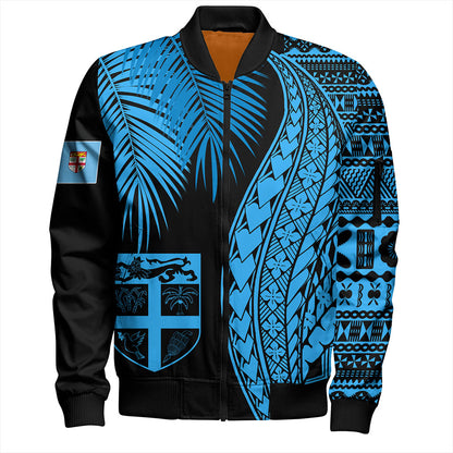 Fiji Bomber Jacket Traditional Tattoo Style Leaf