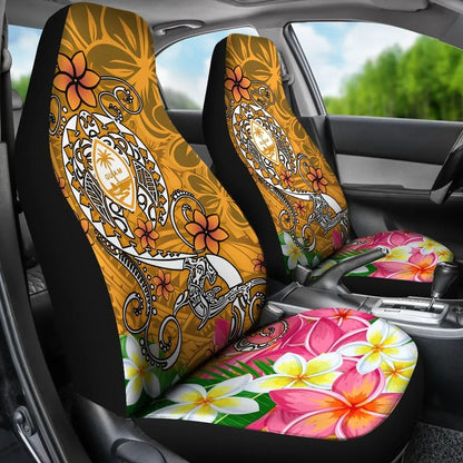 Guam Car Seat Covers - Turtle Plumeria (Gold)