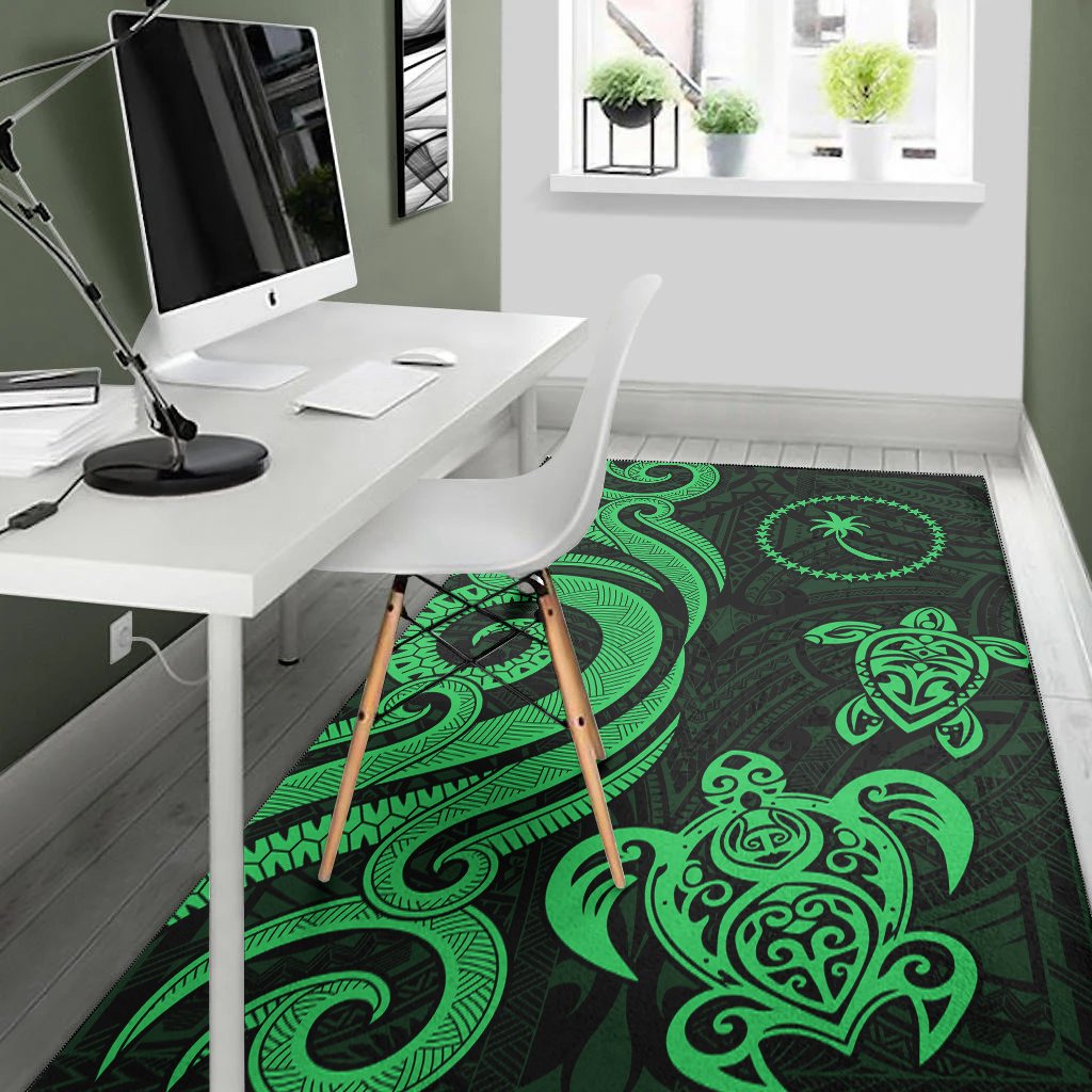 Chuuk Area Rug - Green Tentacle Turtle
