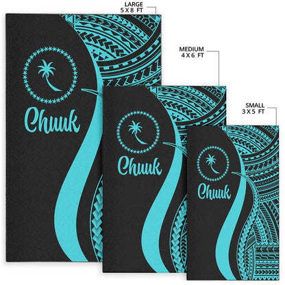 Chuuk Area Rug - Turquoise Polynesian Tentacle Tribal Pattern