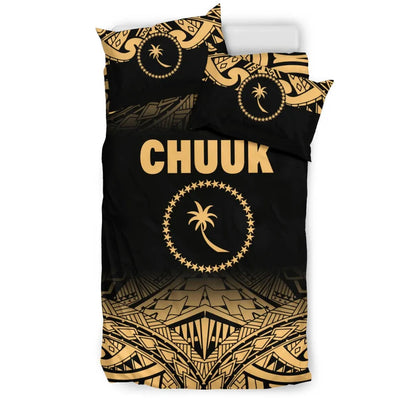 Chuuk Duvet Cover Set - Micronesia Fog Gold Style