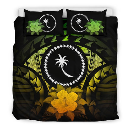 Chuuk Duvet Cover Set - Chuuk Flag & Reggae Hibiscus