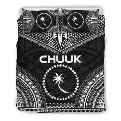 Chuuk Polynesian Chief Duvet Cover Set - Black Version
