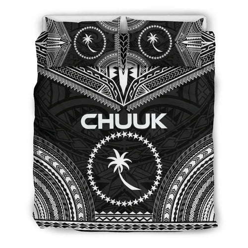 Chuuk Polynesian Chief Duvet Cover Set - Black Version