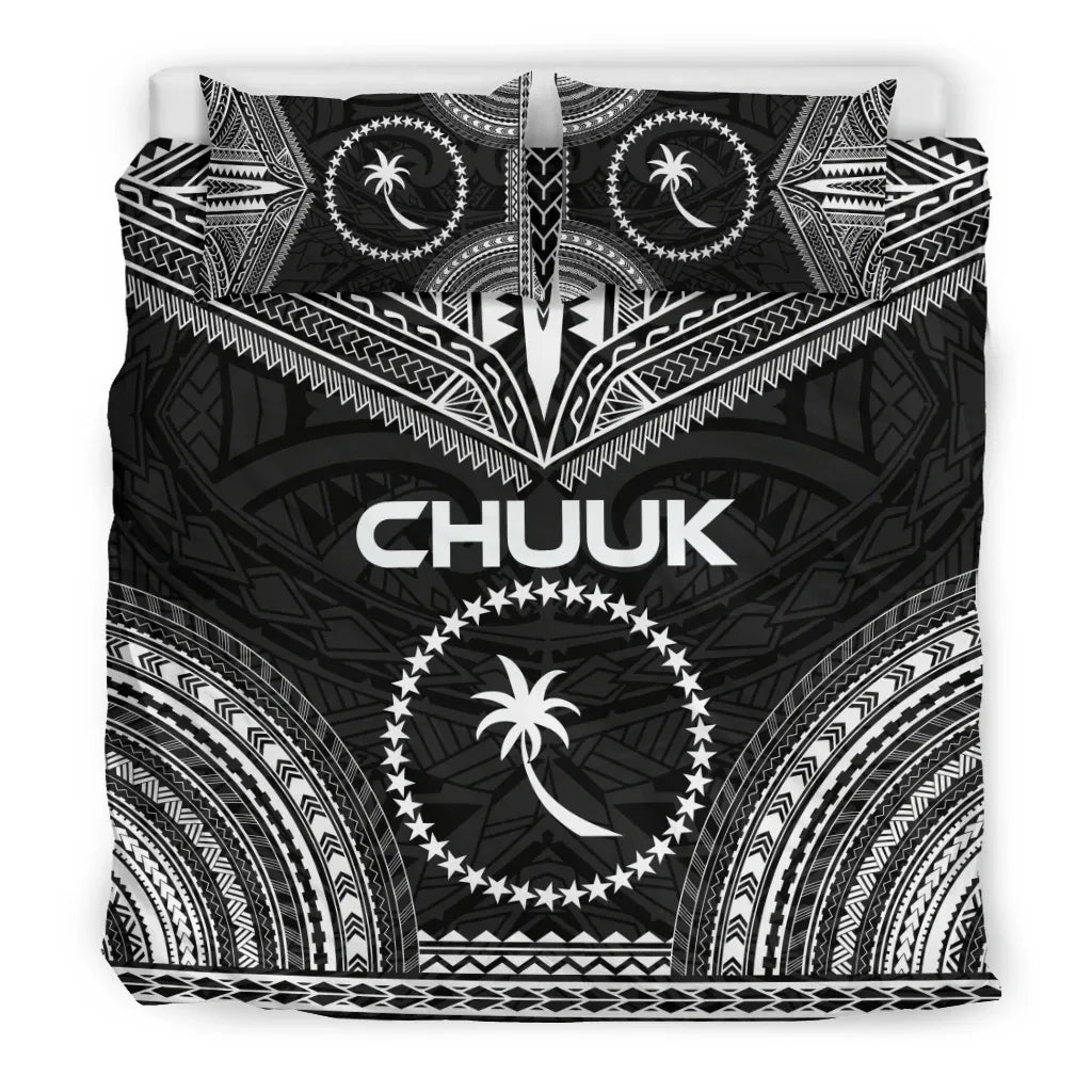 Chuuk Polynesian Chief Duvet Cover Set - Black Version