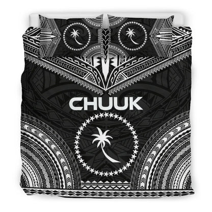 Chuuk Polynesian Chief Duvet Cover Set - Black Version