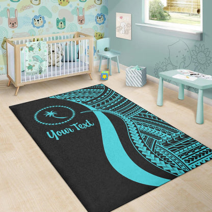 Chuuk Custom Personalised Area Rug - Turquoise Polynesian Tentacle Tribal Pattern