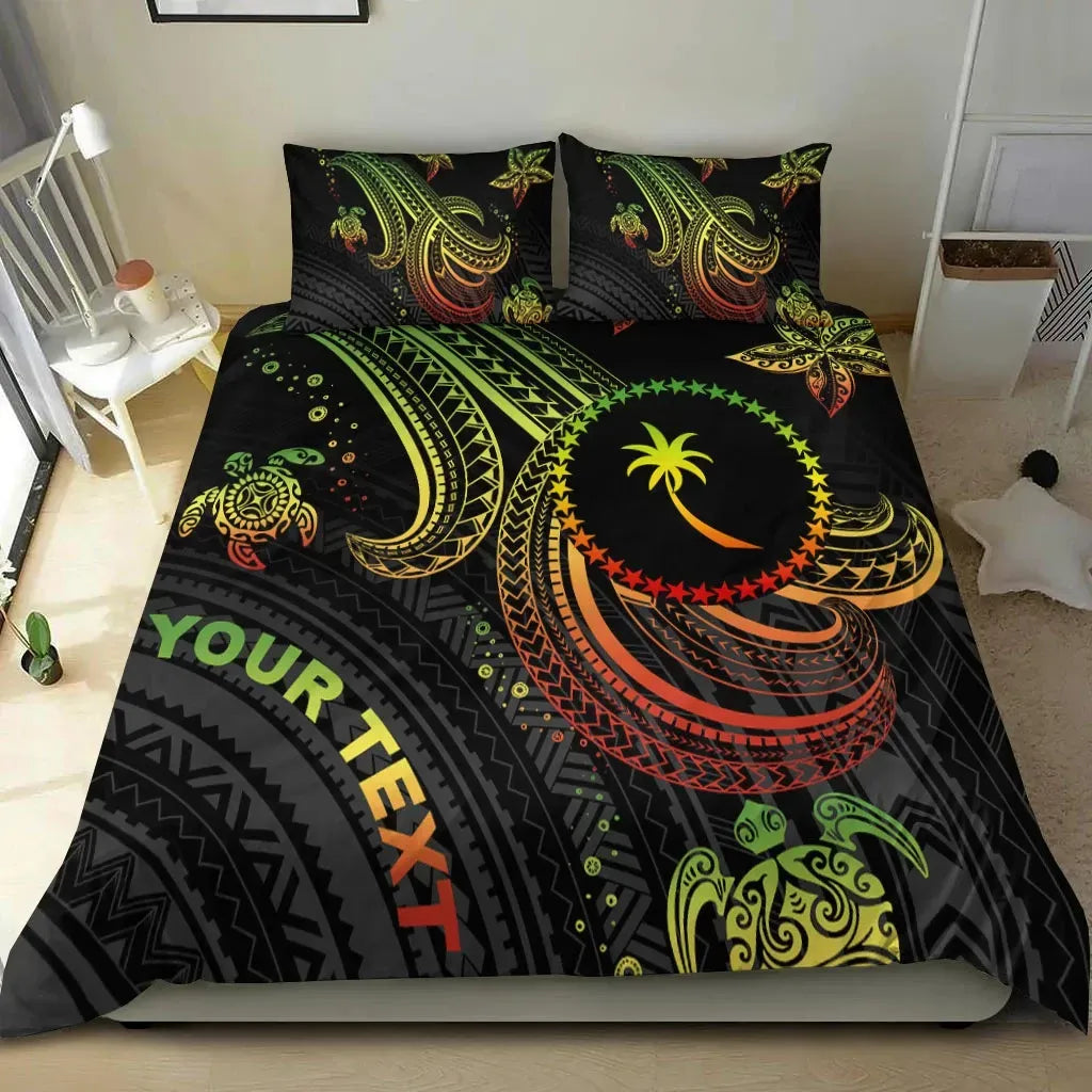 Chuuk Custom Personalised Bedding Set - Reggae Turtle