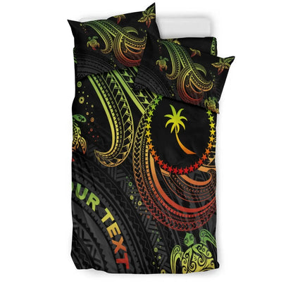 Chuuk Custom Personalised Bedding Set - Reggae Turtle