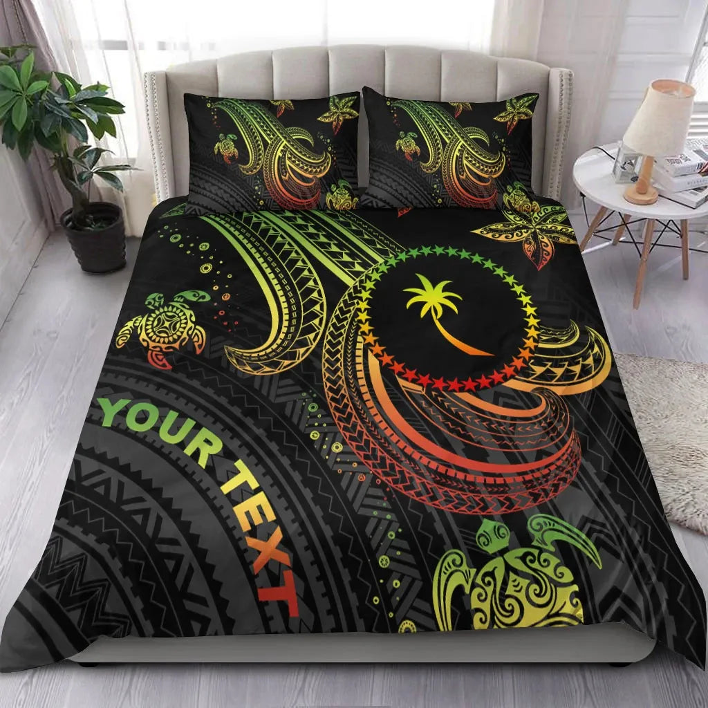 Chuuk Custom Personalised Bedding Set - Reggae Turtle