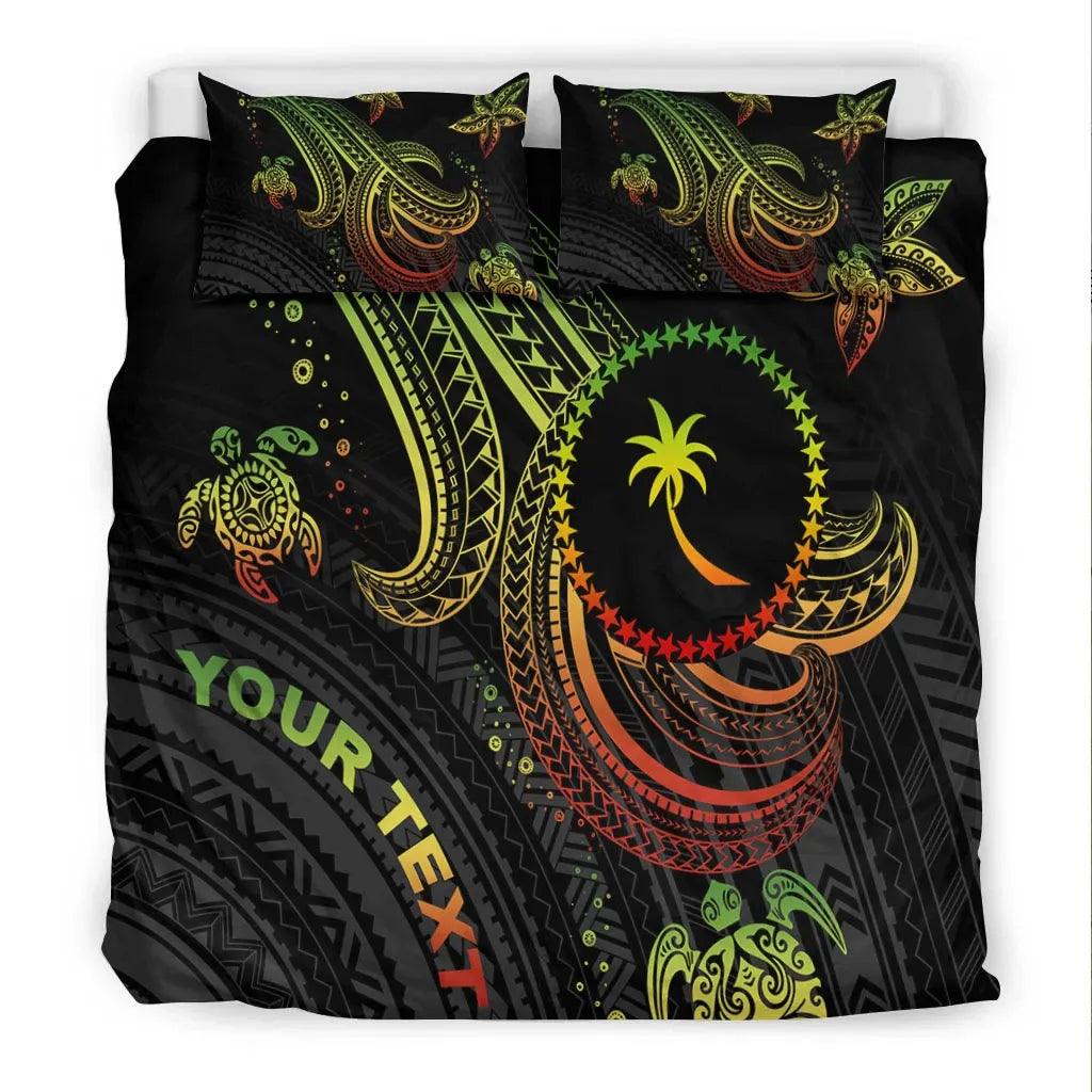 Chuuk Custom Personalised Bedding Set - Reggae Turtle