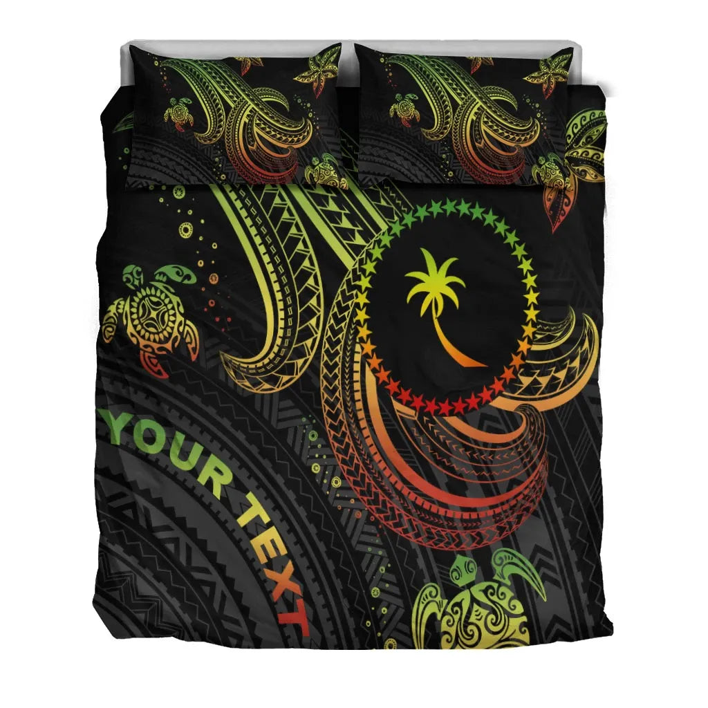 Chuuk Custom Personalised Bedding Set - Reggae Turtle