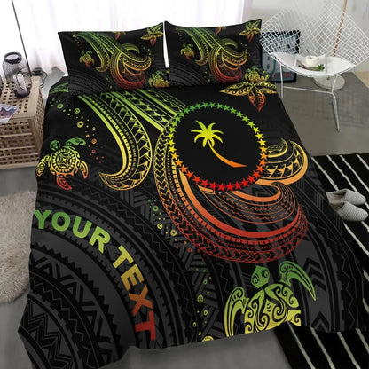 Chuuk Custom Personalised Bedding Set - Reggae Turtle