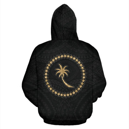 Chuuk Custom Personalised Hoodie - Micronesia Chuukese Warrior Gold