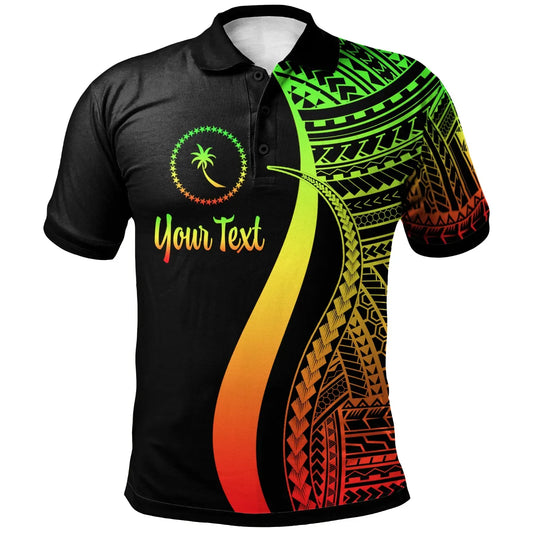 Chuuk Custom Personalised Polo Shirt Reggae - Polynesian Tentacle Tribal Pattern