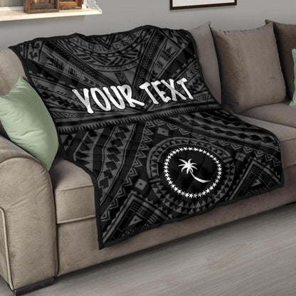 Chuuk Custom Personalised Premium Quilt - Chuuk Seal With Polynesian Tattoo Style ( Black)