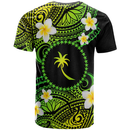 Chuuk Custom Personalised T-Shirt - Plumeria Polynesian Vibe Green