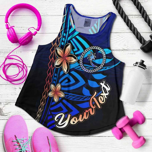 Chuuk Custom Personalised Women Racerback Tank - Vintage Tribal Mountain