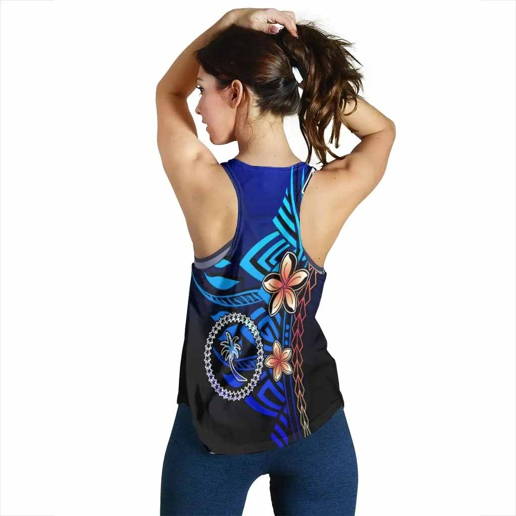 Chuuk Custom Personalised Women Racerback Tank - Vintage Tribal Mountain