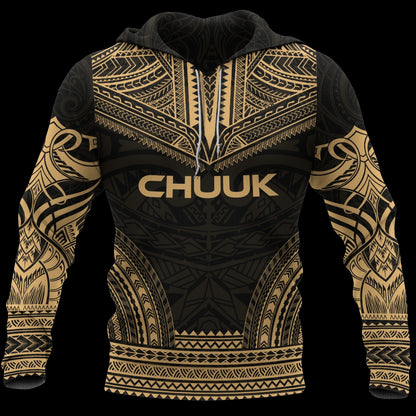 Chuuk Flag Polynesian Chief Hoodie - Gold Version