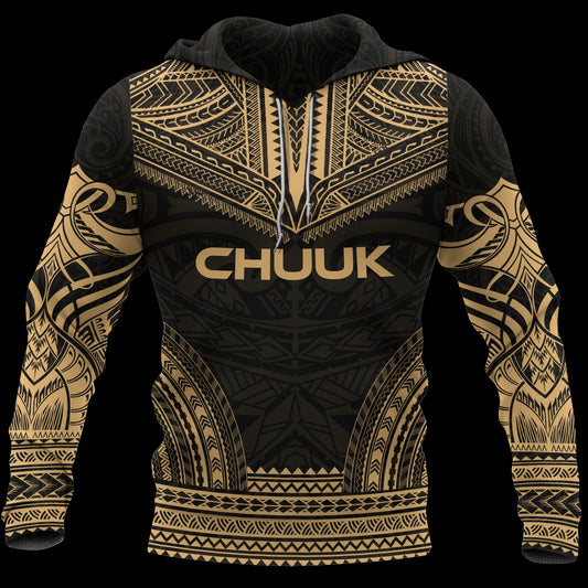 Chuuk Flag Polynesian Chief Hoodie - Gold Version