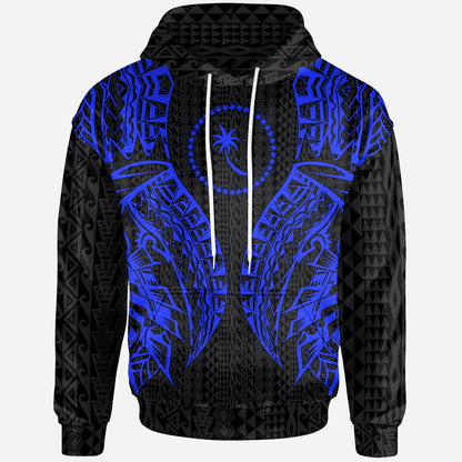 Chuuk Hoodie - Micronesian Lion Head Blue Style