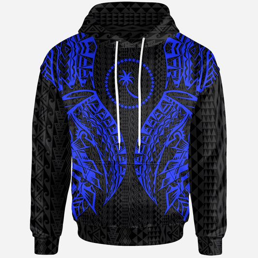 Chuuk Hoodie - Micronesian Lion Head Blue Style