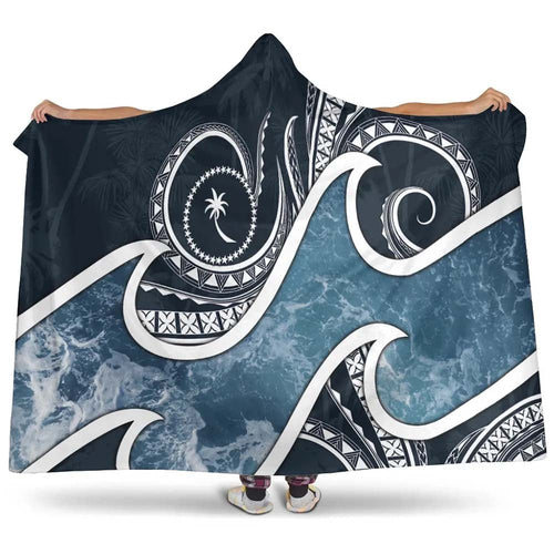 Chuuk Islands Polynesian Hooded Blanket - Ocean Style