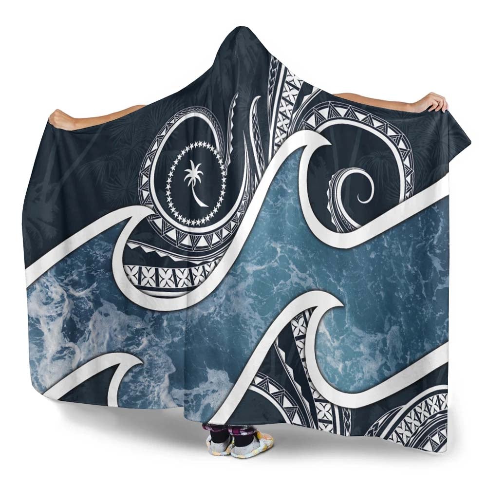 Chuuk Islands Polynesian Hooded Blanket - Ocean Style
