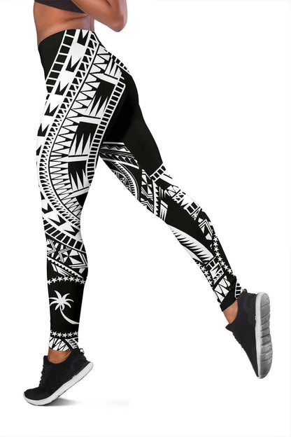 Chuuk Legging Polynesian Pattern Black