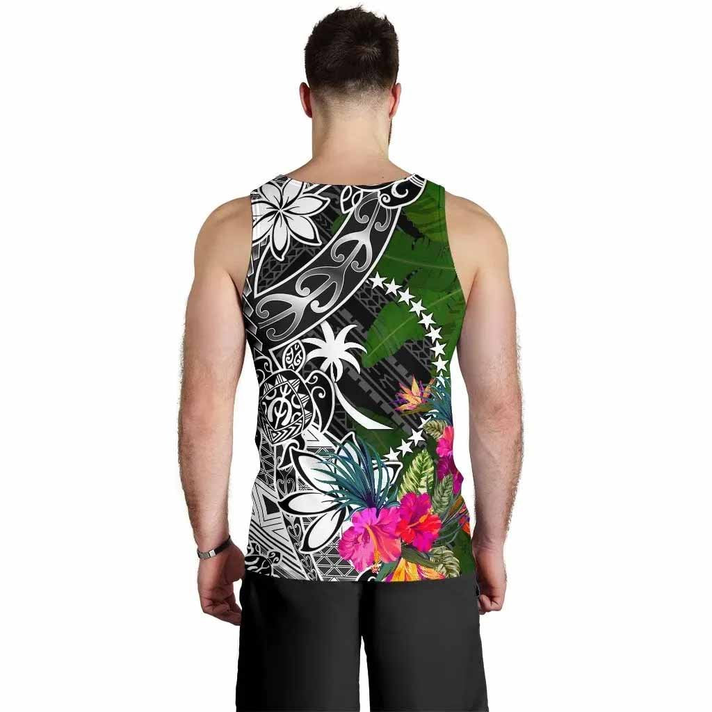 Chuuk Men Tank Top - Turtle Plumeria Banana Leaf