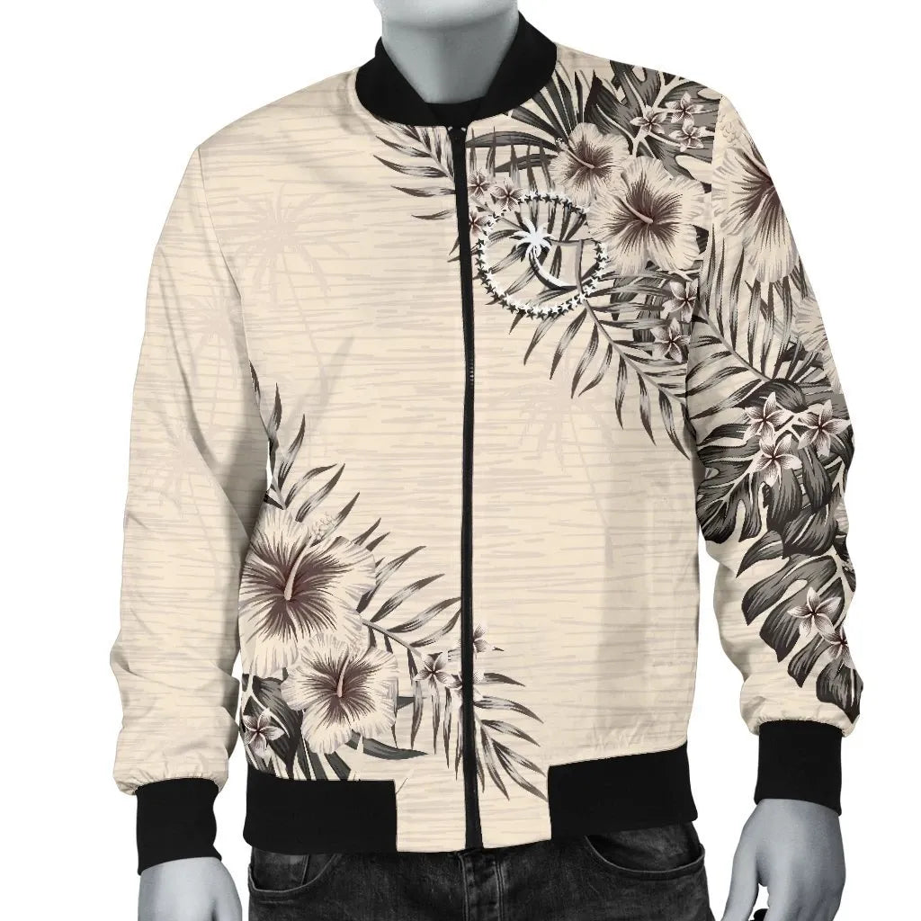 Chuuk Bomber Jacket - The Beige Hibiscus
