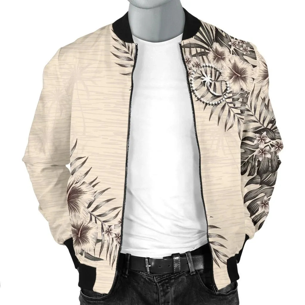 Chuuk Bomber Jacket - The Beige Hibiscus