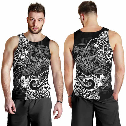 Chuuk Men Tank Top - White Shark Polynesian Tattoo